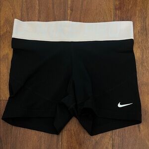 Nike Women's Black and White Pro Bike Shorts